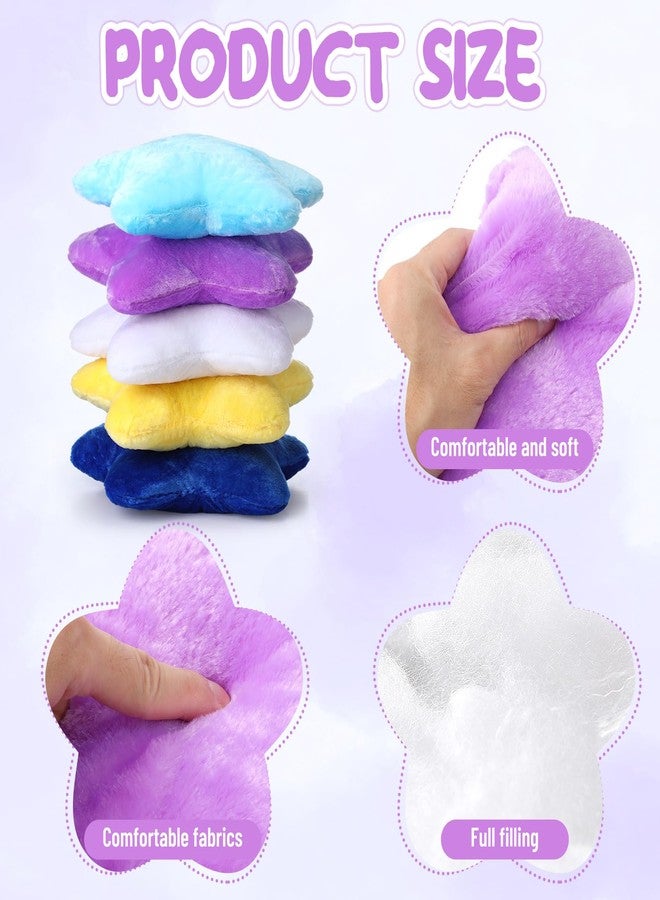 Soaoo 5 Pcs Star Fluffy Pillow Shaped Star Throw Pillow Kids Aesthetic Decor Soft Preppy Cute Cushion for Sofa Living Room Bedroom 15.75 Inches(Mix Color) - Image 3