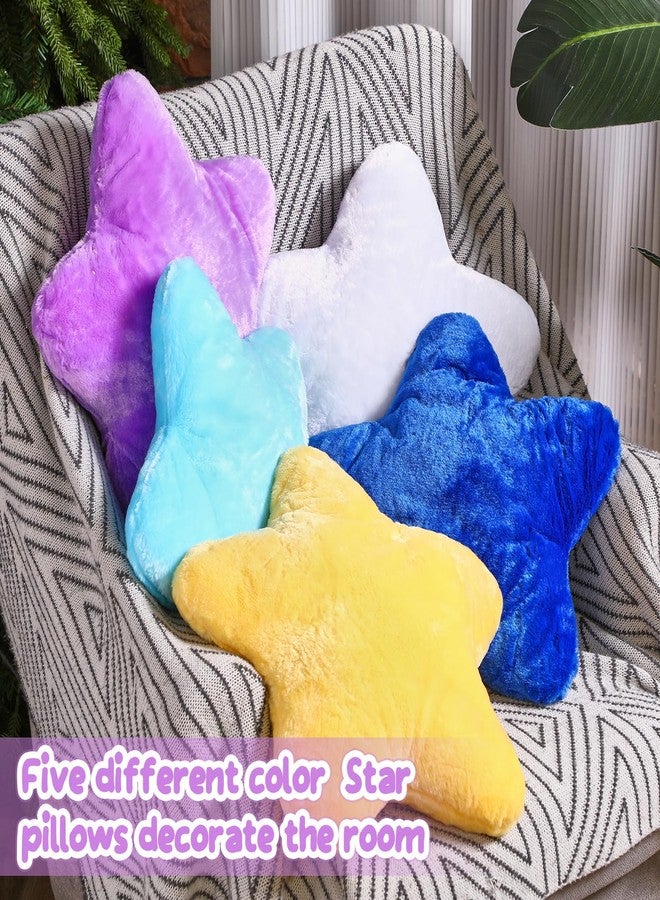 Soaoo 5 Pcs Star Fluffy Pillow Shaped Star Throw Pillow Kids Aesthetic Decor Soft Preppy Cute Cushion for Sofa Living Room Bedroom 15.75 Inches(Mix Color) - Image 4