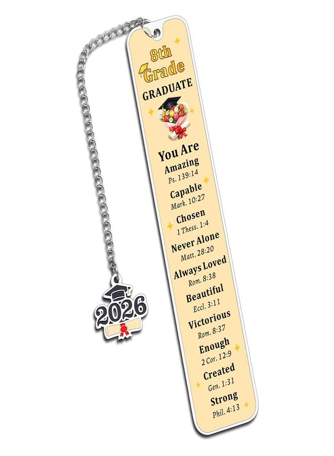 Perleddom 8th Grade Graduation Gifts for Teen Boys Girls 2026 Graduation Bookmark Gifts for Girls Class of 2026 Christian Bookmark Gift Senior 2026 Middle School Graduate Gift for Daughter Son Students - Image 1