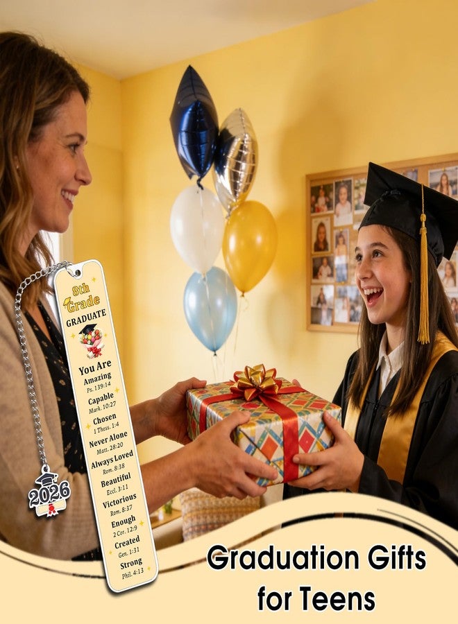 Perleddom 8th Grade Graduation Gifts for Teen Boys Girls 2026 Graduation Bookmark Gifts for Girls Class of 2026 Christian Bookmark Gift Senior 2026 Middle School Graduate Gift for Daughter Son Students - Image 5
