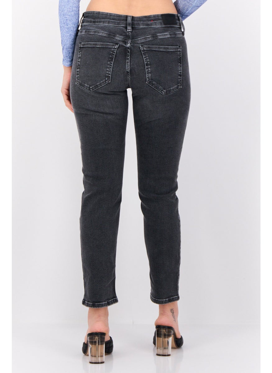 ESPRIT - Women Slim Fit Washed Stretchable Jeans, Washed Black - Image 1