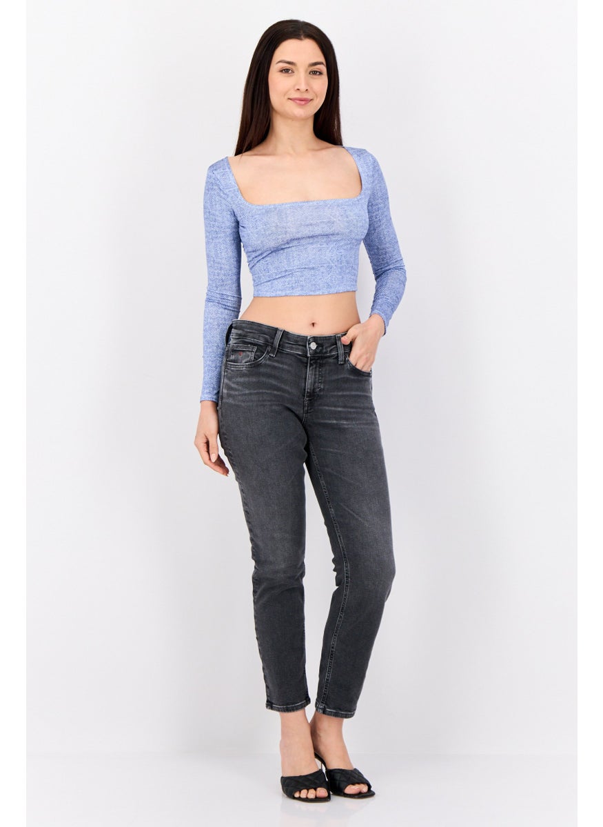 ESPRIT - Women Slim Fit Washed Stretchable Jeans, Washed Black - Image 1