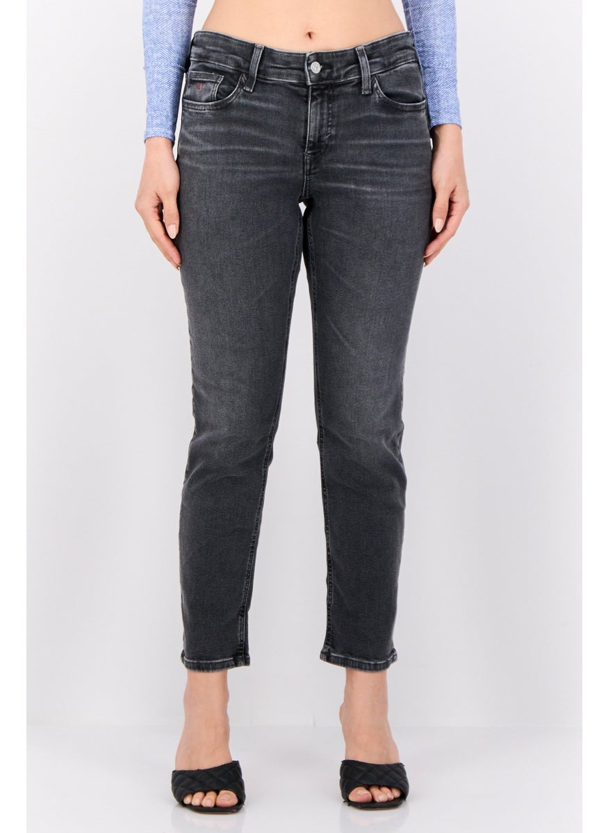 ESPRIT - Women Slim Fit Washed Stretchable Jeans, Washed Black - Image 1