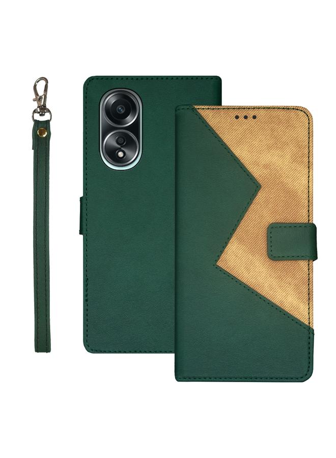 Case For OPPO A58 4G Foreign Two-color Splicing Leather Phone Case