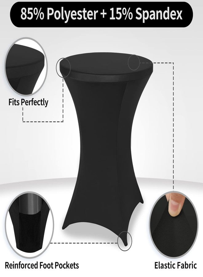 FestiCorp Spandex Black Table Cover, Cocktail Fitted Tablecloths, Round Highboy Stretch Table Covers Cloths for Party, Bar, Wedding, Birthday, Banquet, 30"-32" Diameter x 40"-43" Height - Image 4
