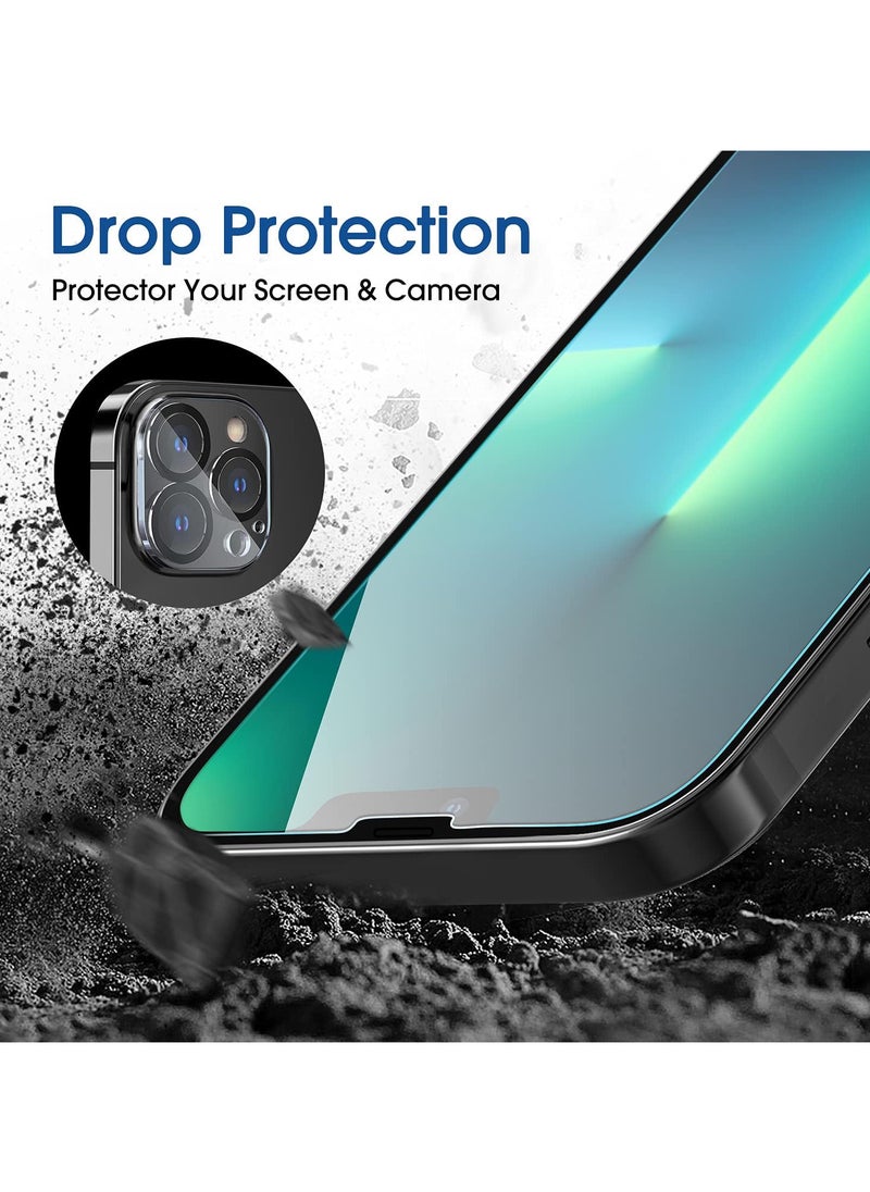 Amfilm - amFilm Screen Protector OneTouch Compatible with iPhone 13 Pro Max 6.7", Dynamic Island Compatible- with Easy Installation Kit, Full Coverage Case Friendly, Tempered Glass, 2 Pack - Image 1