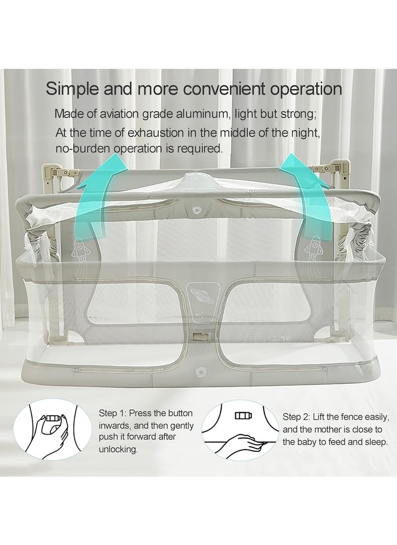 Generic - Baby Bedside Crib,Co Sleeper for Baby in Bed,Bed Bassinet for Baby co Sleeper, Bed Bassinet for Baby in Bed for Safe Co-Sleeping,Cosleeping Baby Bed for Infant Newborn Girl Boy - Image 1