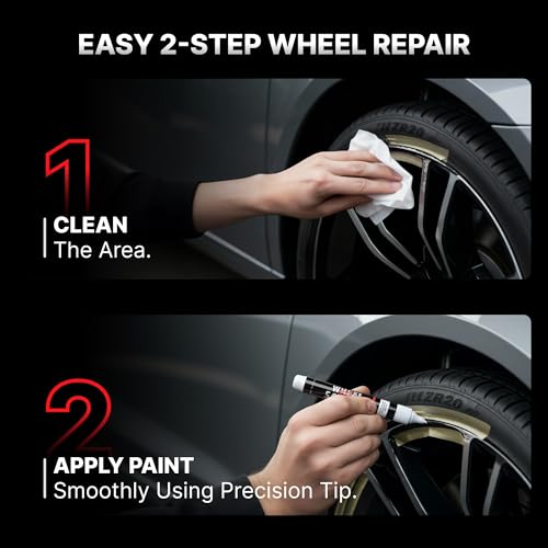 Wheel Scratch Fix® Gray Touch Up Paint for Cars - DIY Alloy Wheel Paint Repair, Curb Rash Remover with Fast-Drying Pen - Long-Lasting OEM Finish Car Rim Paint for Scuffs and Chips at Home, 2-Pack (GRAY PACK (ANTHRACITE & SATIN DARK GREY)) - Image 5