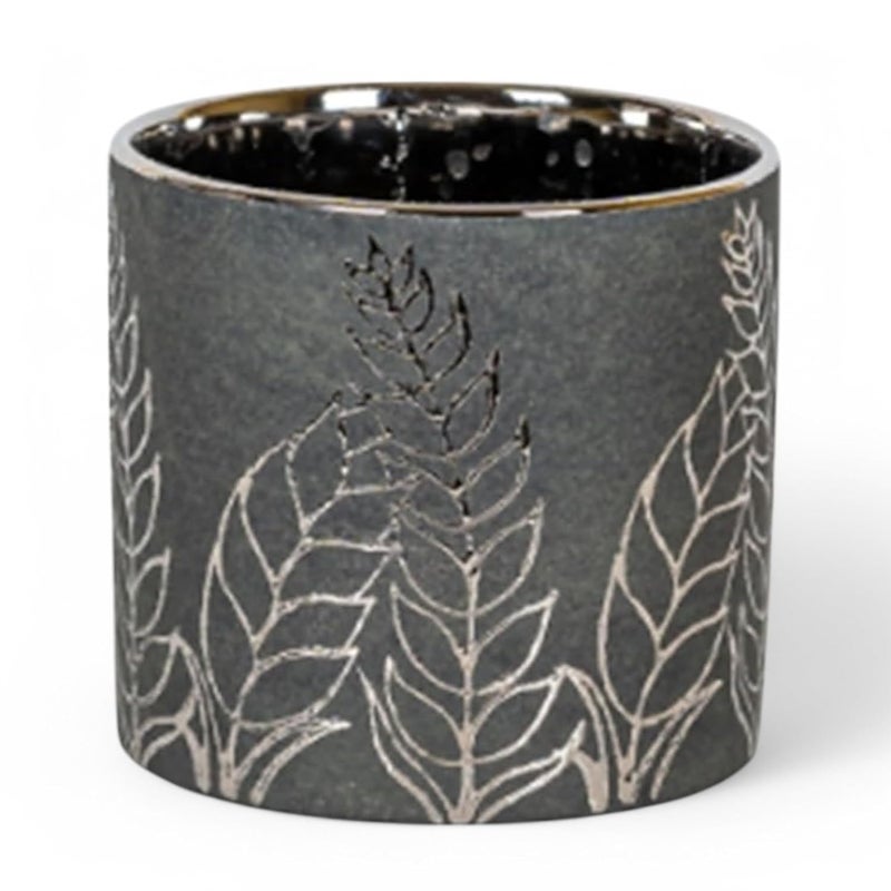FOX & FERN Premium Ceramic Planter with Drainage-Hole for Vibrant Garden | Enhance The Ambiance of Your Home, Office or Garden (Dia. 5") (GA134B-040-SB) - Image 5