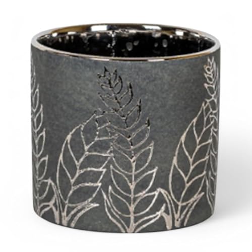 FOX & FERN Premium Ceramic Planter with Drainage-Hole for Vibrant Garden | Enhance The Ambiance of Your Home, Office or Garden (Dia. 5") (GA134B-040-SB) - Image 1