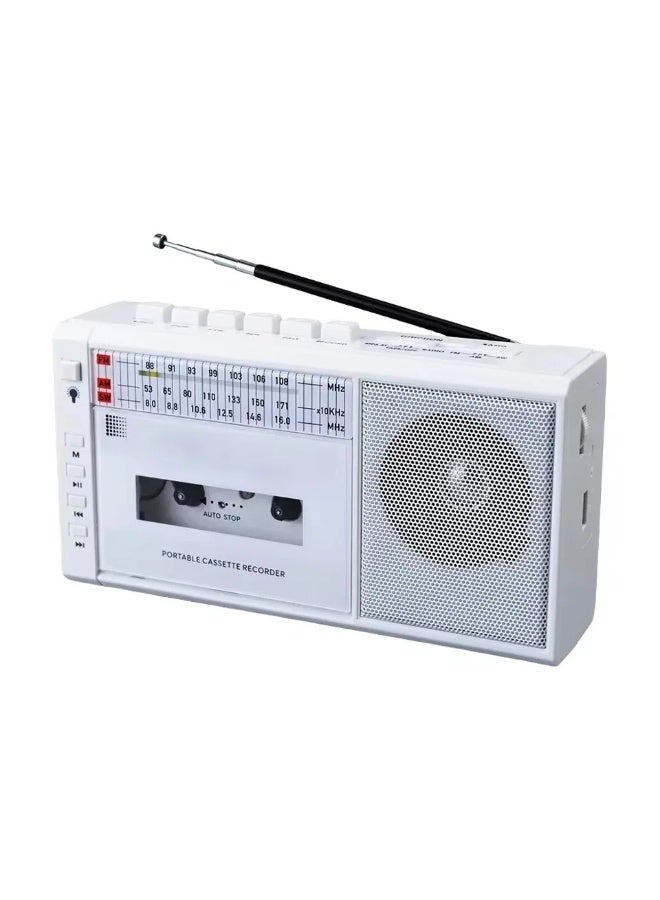 بوكسينج راديو كاسيت محمول PX-3600BT مع بلوتوث، راديو FM/AM/SW، مشغل MP3، منفذ USB و خاصية التسجيل لون ابيض - Image 1
