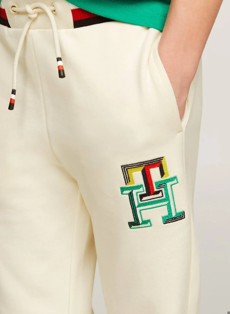 TOMMY HILFIGER Th Monogram Embroidery Cuffed Joggers