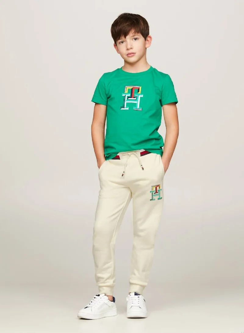 TOMMY HILFIGER Th Monogram Embroidery Cuffed Joggers