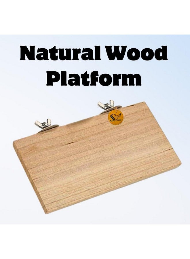 سايج سكوير منصة مستطيلة من الخشب الطبيعي مقاس 12 × 4.5 بوصة - مكان مثالي للعب لصديقك الريشي، تعزز الصحة البدنية والعقلية، تخلق بيئة طبيعية لطائرك المحبوب - Image 2
