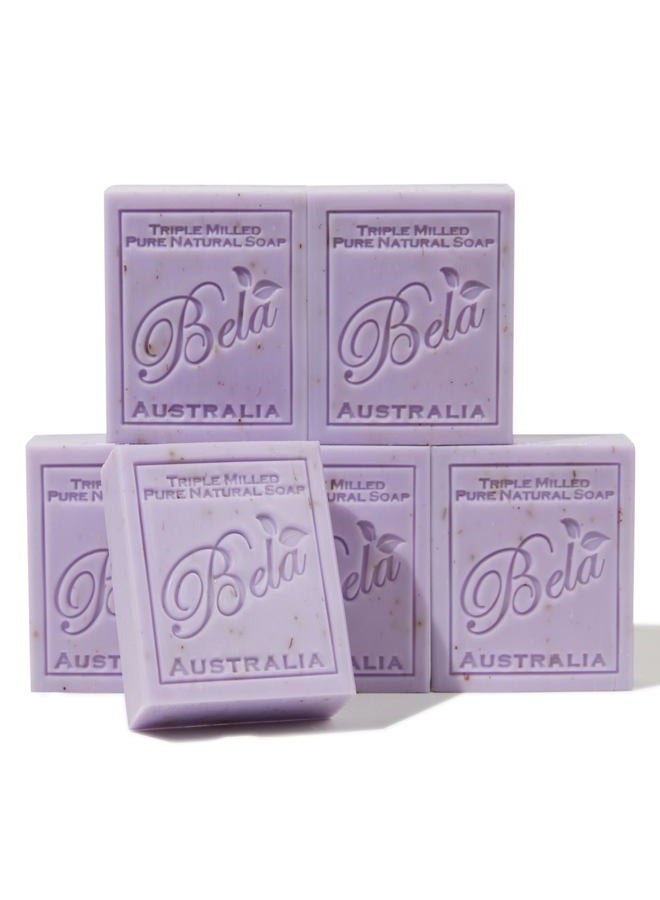 BELA Bath & Beauty, Lavender & Flower, Triple French Milled Moisturizing Soap Bars, No Harsh Ingredients, 3.5 oz each - 6 Pack - Image 1
