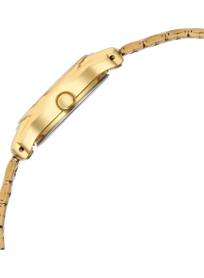 تيتان ساعة نسائية بعقارب وسوار من الستانلس ستيل الذهبي