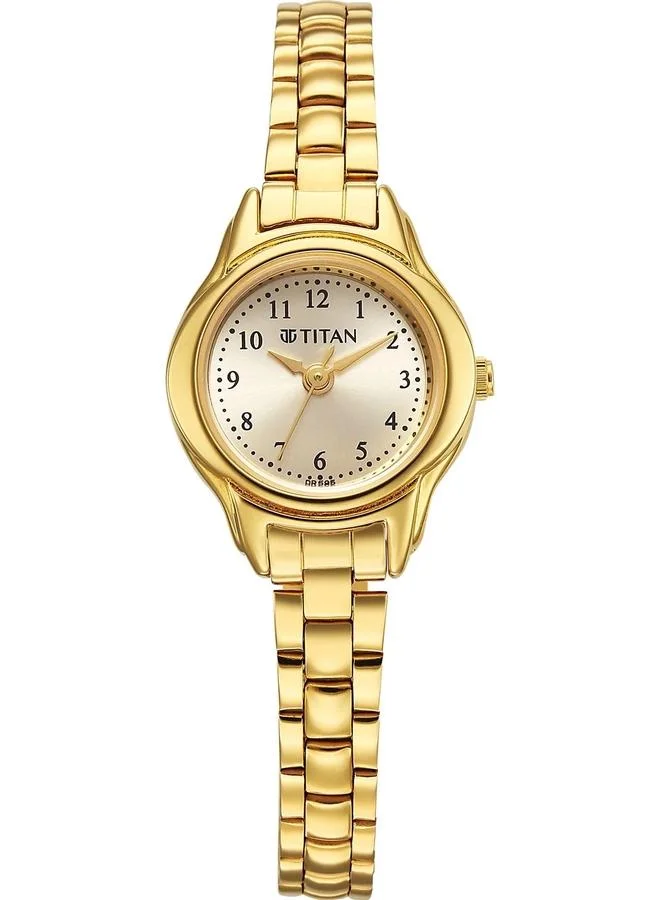 TITAN Women's Analog Display Watch With Gold Stainless Steel Strap - 2401YM08