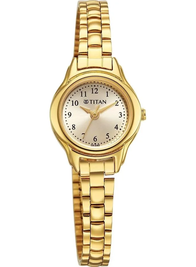 TITAN Women's Analog Display Watch With Gold Stainless Steel Strap - 2401YM08