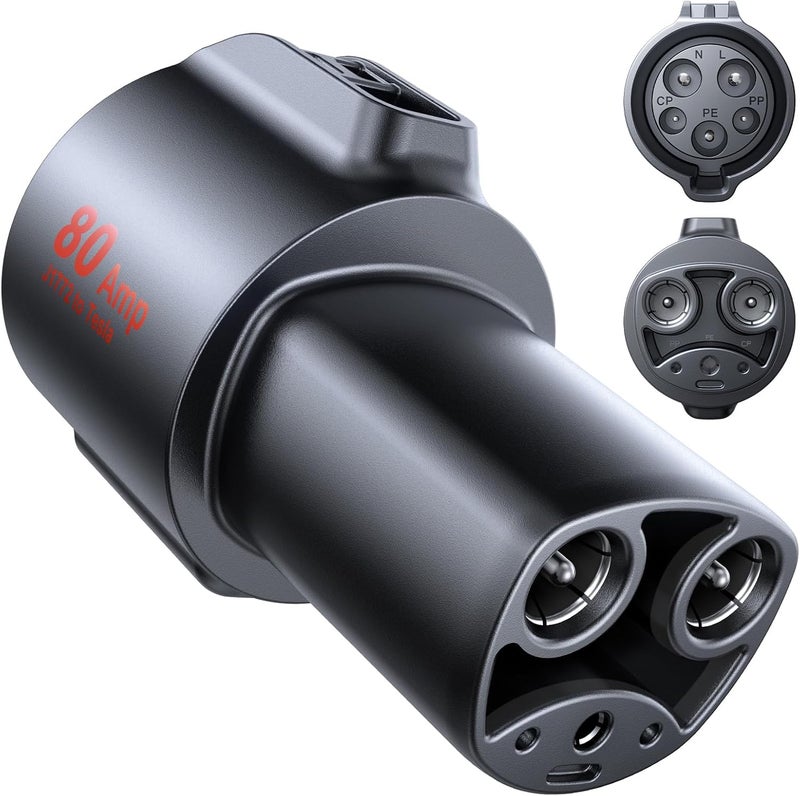 Ecogenix J1772 to Tesla Charger Adapter - Max 80A/250V for Tesla Models - Image 1