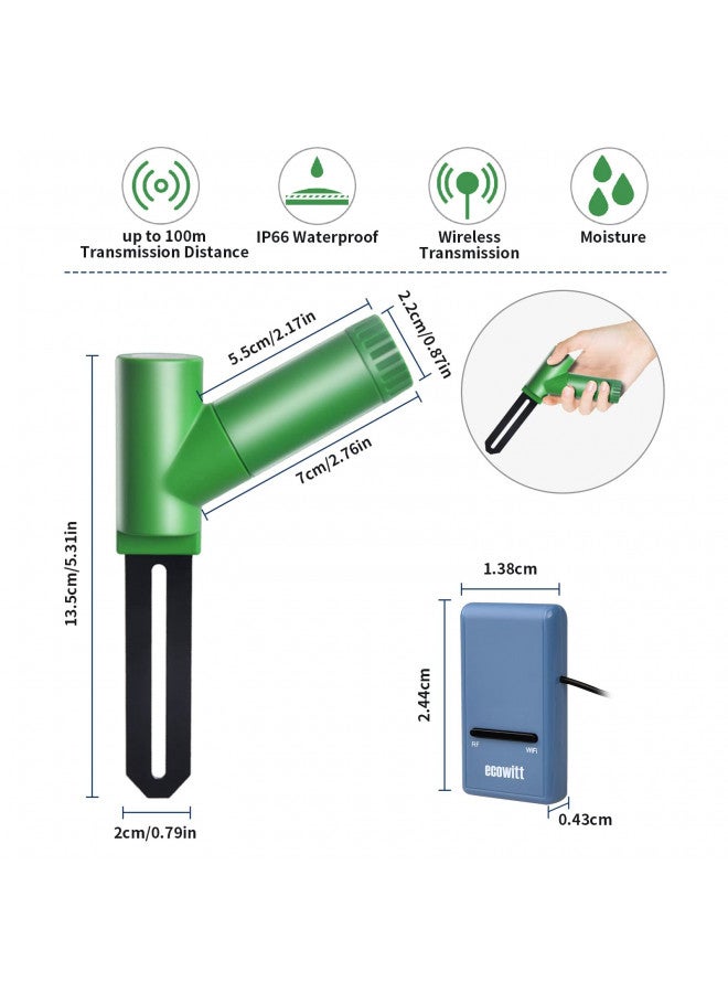 ECOWITT Ecowitt GW1106 Soil Moisture Meter Kit, Includes GW1100 Wi-Fi Gateway and WH51 Soil Moisture Sensor, 915 MHz  - Image 2