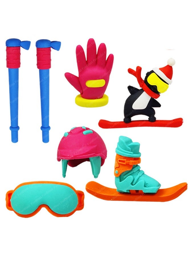 فنبلاست ممحاة فن بلاست للأطفال - 8 قطع من ممحاة الثلج والجليد، ممحاة أنيقة للمدرسة والمكتب، هدية قرطاسية للأطفال، ممحاة كاواي للأطفال والفتيات، هدية عيد ميلاد للأطفال (متعددة الألوان) - Image 1