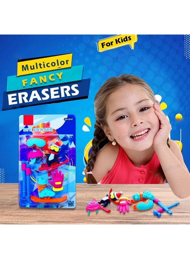 فنبلاست ممحاة فن بلاست للأطفال - 8 قطع من ممحاة الثلج والجليد، ممحاة أنيقة للمدرسة والمكتب، هدية قرطاسية للأطفال، ممحاة كاواي للأطفال والفتيات، هدية عيد ميلاد للأطفال (متعددة الألوان) - Image 5