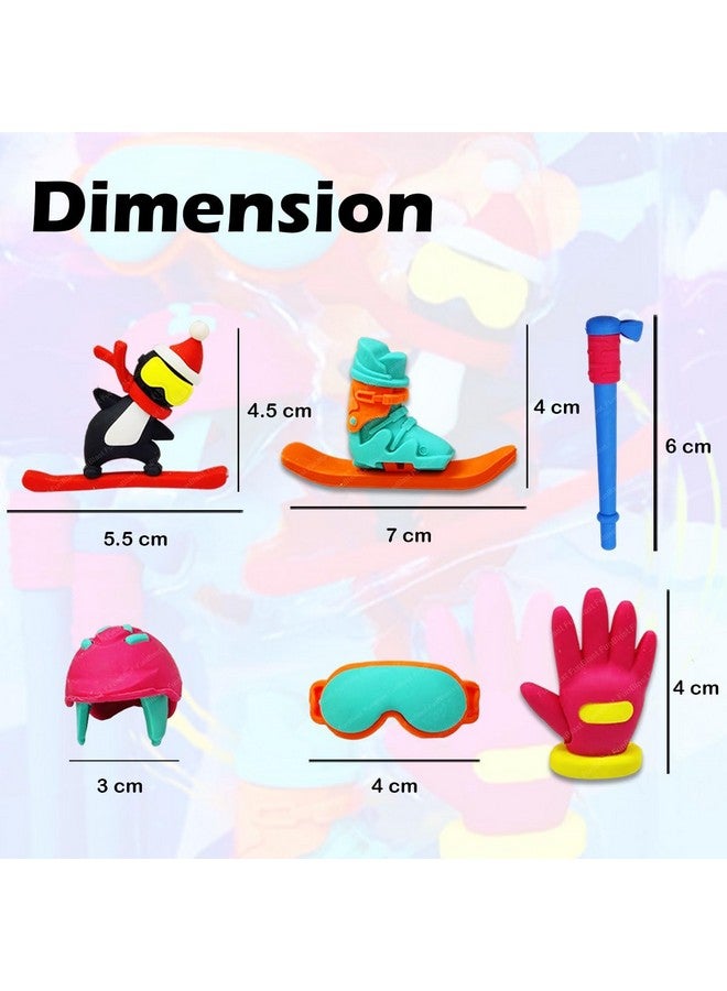 فنبلاست ممحاة فن بلاست للأطفال - 8 قطع من ممحاة الثلج والجليد، ممحاة أنيقة للمدرسة والمكتب، هدية قرطاسية للأطفال، ممحاة كاواي للأطفال والفتيات، هدية عيد ميلاد للأطفال (متعددة الألوان) - Image 2