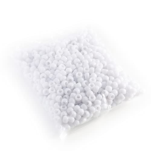 Gxueshan 1000 Pcs Acrylic White Pony Beads 6x9mm Bulk for Friendship Bracelet Necklace Jewelry Making Earring Hair Braiding - Image 5