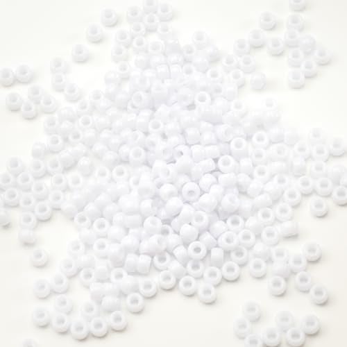 Gxueshan 1000 Pcs Acrylic White Pony Beads 6x9mm Bulk for Friendship Bracelet Necklace Jewelry Making Earring Hair Braiding - Image 3