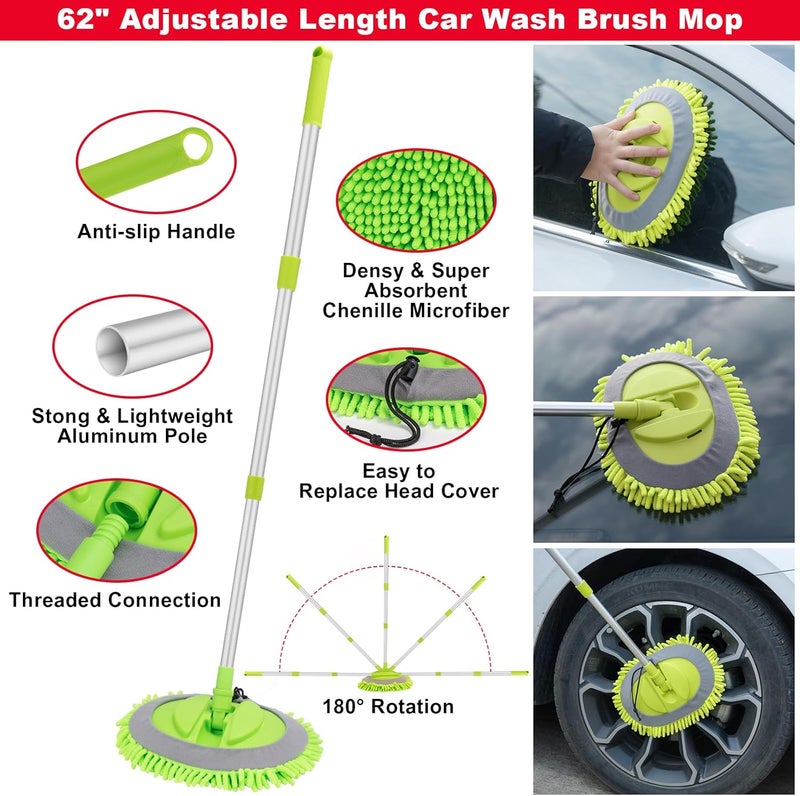 GPUSFAK 40Pcs Car Wash Cleaning Kit with Foam Gun Sprayer Detailing Brushes Wash Mop Windshield Cleaning Tool Tire Brush Towels Complete Interior Exterior Detailing Set for Car - Image 3