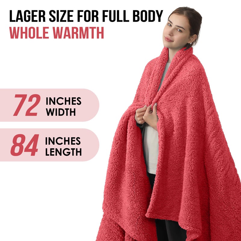 ESTINGO Full Size Heated Blanket, Electric Heated Blanket with 6 Heating Levels & 1-10 Hours Adjustable Timer, Ultra Soft and Thick Washable Full Electric Blanket for Bed, 72"X84", Rose Pink - Image 2