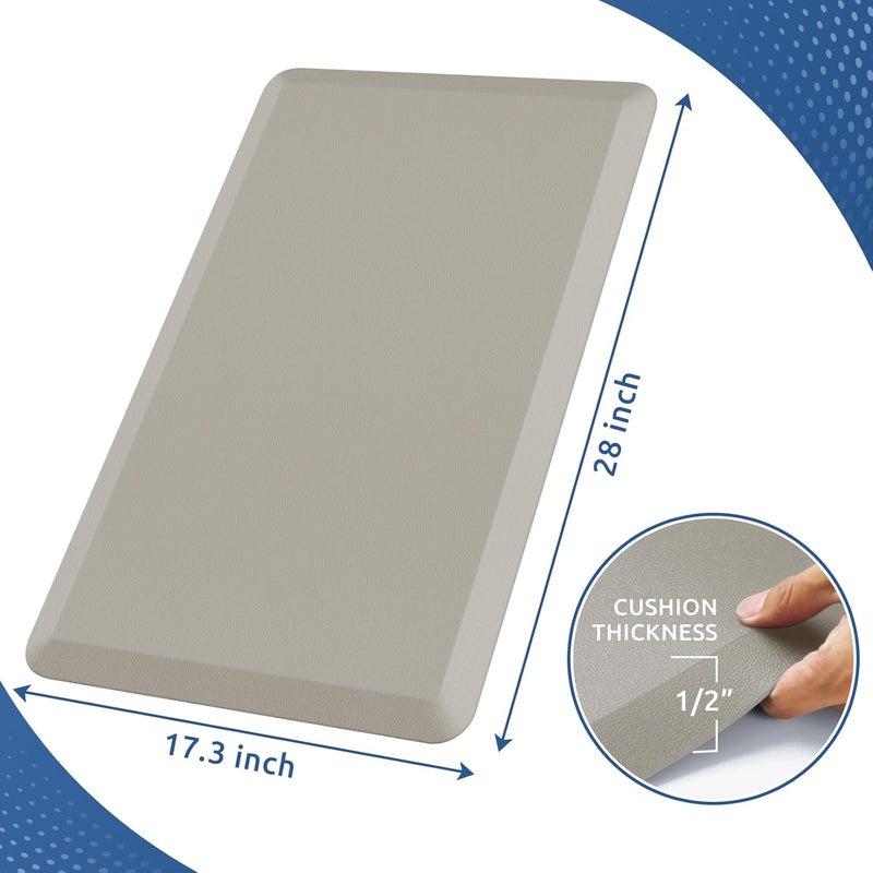 KitchenClouds Kitchen Mat Cushioned Anti Fatigue Rug 17.3"x28" Waterproof Non Slip Standing Desk Mat Comfort Floor Mats for Kitchen House Sink Office (Khaki) - Image 2