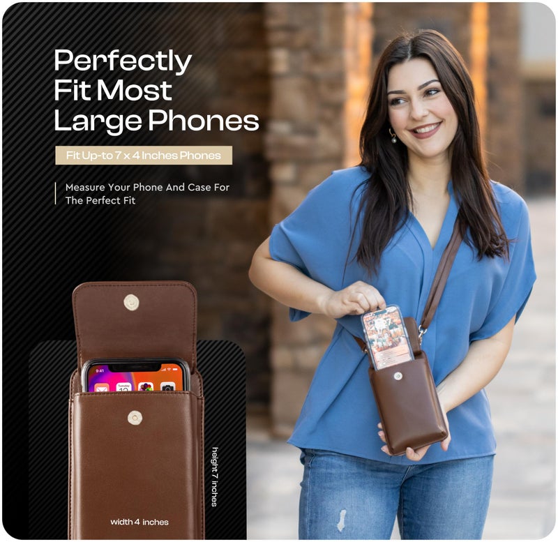 Claasico Crossbody Phone Purse for Women – RFID Phone Case Wallet w/Magnetic Closure & Separate Zipper Pocket Crossbody Bag - Image 4