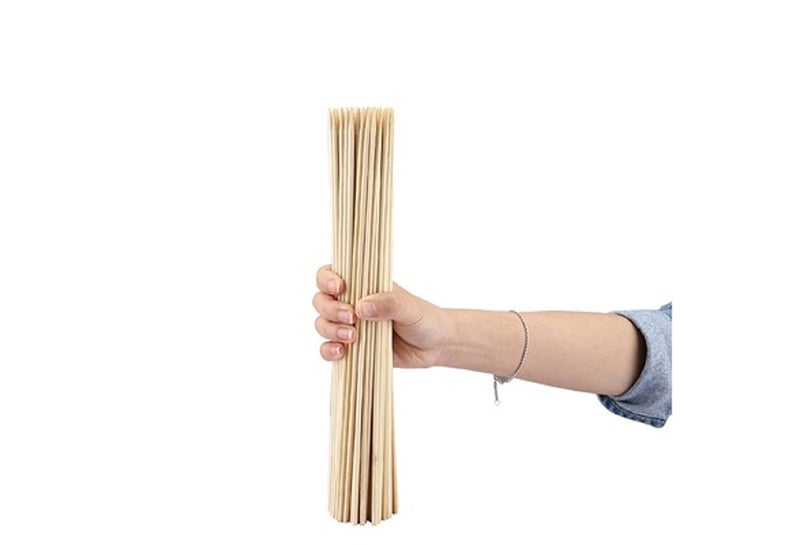 Inditradition Natural Bamboo Skewer Sticks for BBQ, Tandoor, Grill, Spiral Potato, Paneer Tikka, Chicken Tikka - Pack of 50 (16" Long x 4mm Thick) - Image 2