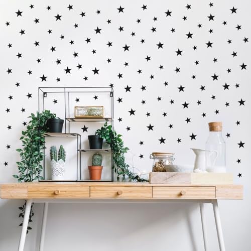 BugyBagy 112 Pcs Black Star Wall Decals – Peel and Stick, Removable Vinyl Stickers for Kids Rooms, Nurseries & Home Decor (Matte Black Stars, Self-Adhesive) - Image 4