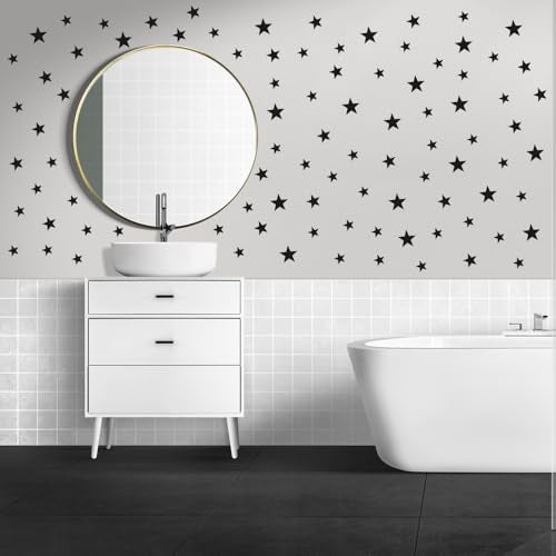 BugyBagy 112 Pcs Black Star Wall Decals – Peel and Stick, Removable Vinyl Stickers for Kids Rooms, Nurseries & Home Decor (Matte Black Stars, Self-Adhesive) - Image 3