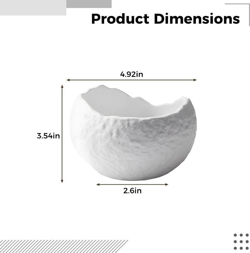 White Ceramic Egg Bowl, Rock Texture, 500 Ml, Tableware For Soup - Image 4