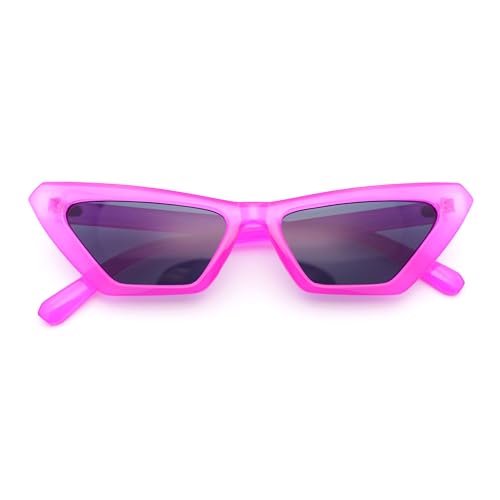 SA106 Womens Neon Pop Color 80s Squared Cat Eye Sunglasses (pink) - Image 1