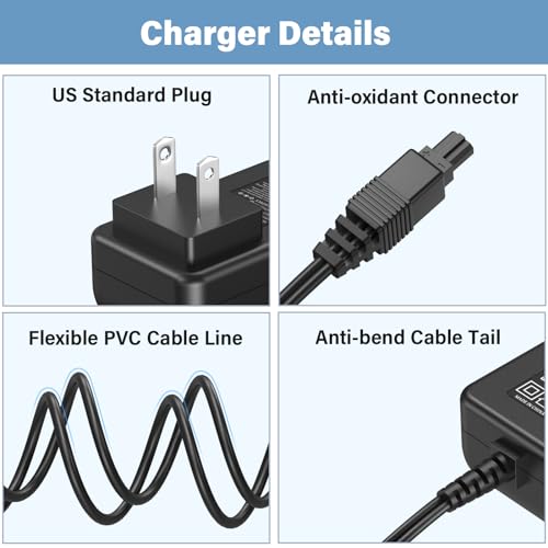 HIENADTOR Sweeper Vacuum Charger for Shark V2945Z Rechargeable Floor Carpet Sweeper, Power Cord AC Adapter for Shark 12 inch 12" Electric Cordless Hardwood Sweeper XA2950 V2950 YLS0041T110025 YLS0041-T110025 - Image 4