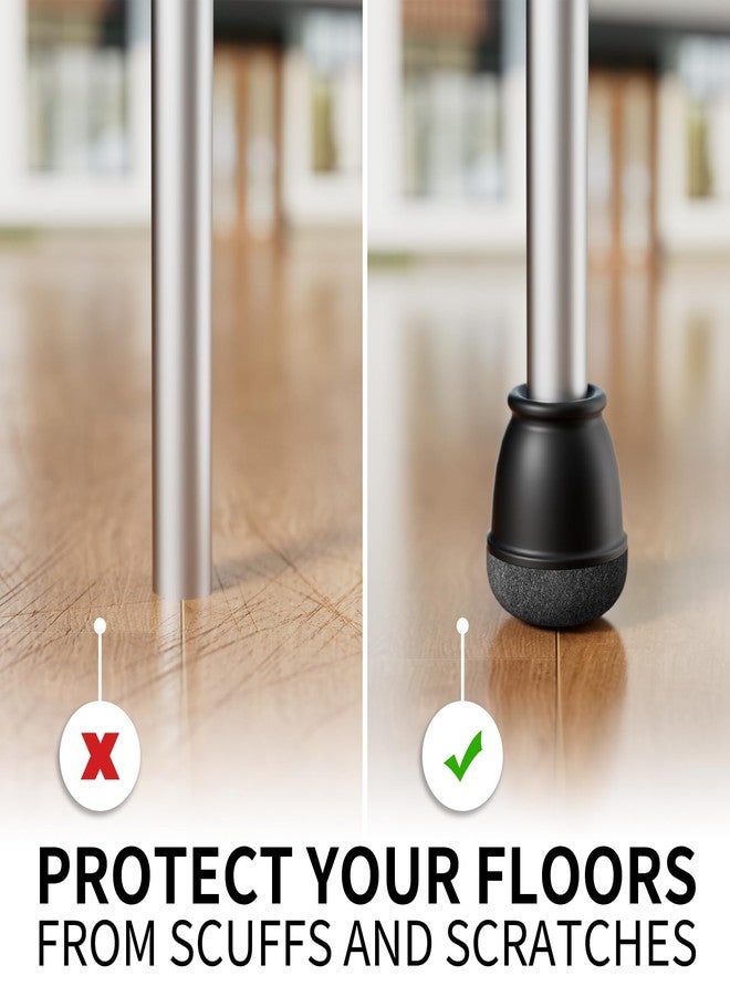 GAGUIUP 24 Pcs Extra Small Chair Leg Floor Protectors, Silicone Chair Leg Protectors for Hardwood Floors, Round Felt Pads Caps Chair Leg Covers to Protect Floors from Scratches & Noise(Black, Fit 0.35"-0.55") - Image 5