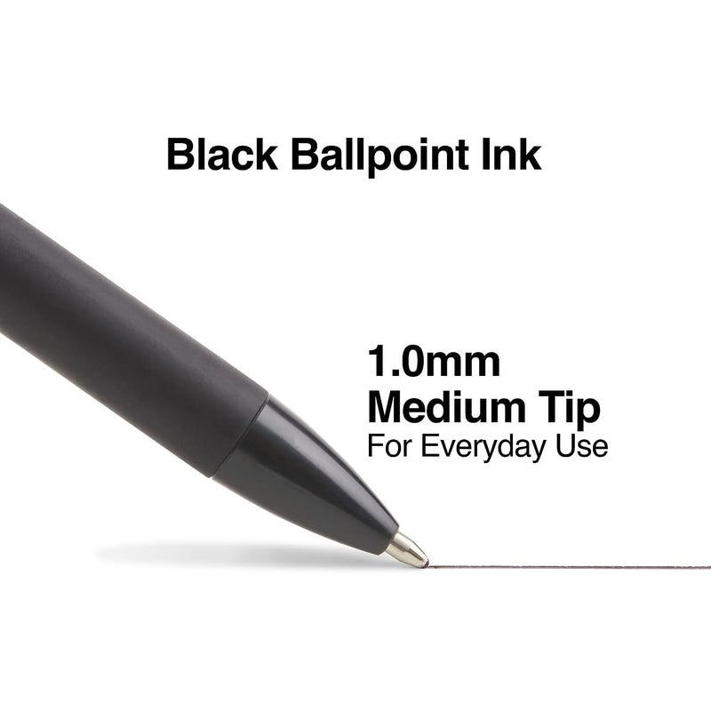 TRU RED TR59161 Ballpoint Gripped Retractable Pen, Medium Point, 1.0mm, Black, Dozen - Image 3