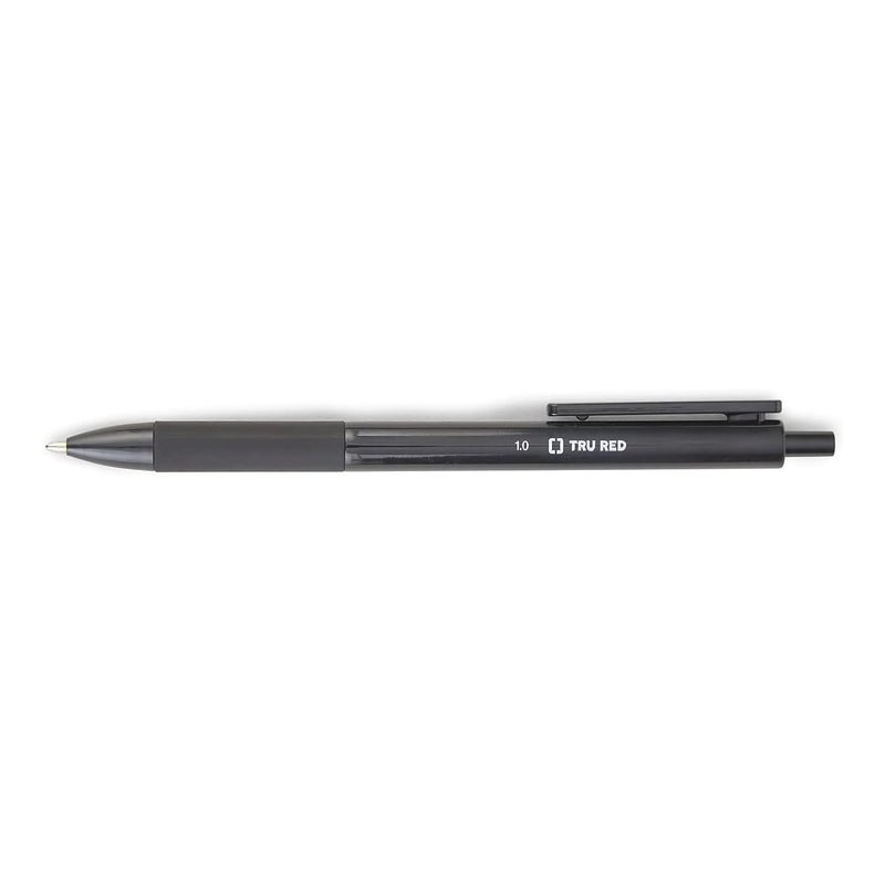 TRU RED TR59161 Ballpoint Gripped Retractable Pen, Medium Point, 1.0mm, Black, Dozen - Image 5