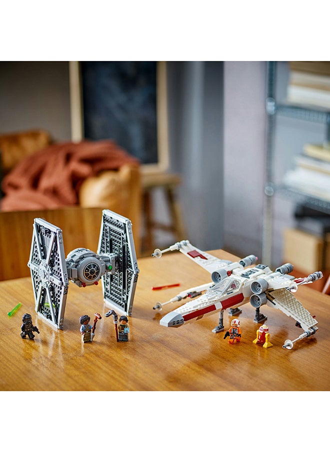 LEGO - Star Wars Tie Fighter & X-Wing Mash-Up Buildable Toy Starfighters For Kids, Customisable Vehicles, Gift For Boys, Girls And Any Fans 75393 (1063 Pieces) - Image 1