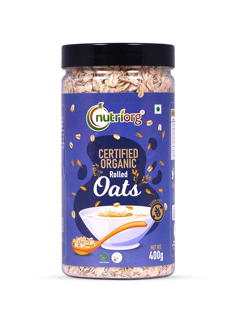 Nutriorg Organic Rolled Oats 400g | Gluten Free | Weight Management | High Fiber Oats - Image 1