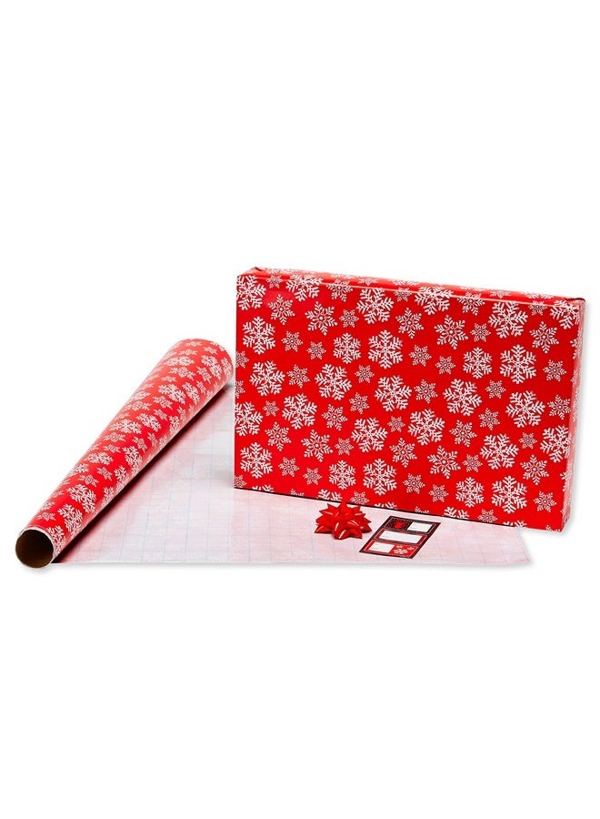 American Greetings Christmas Wrapping Paper Set with Cut Lines, Red, Black and White, Plaid, Reindeer and Snowflakes (4 Rolls, 7 Bows, 30 Gift Tags, 120 sq. ft.) - Image 3