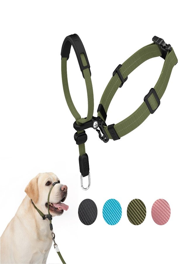 SVD.PET No-Pull Dog Headcollar for Easier Walks, Chew-Proof Protector to Increase Comfort, Simple Design, Easy to Wear and Adjust (Medium Size for Small and Medium Size Dogs, Army Green) - Image 1