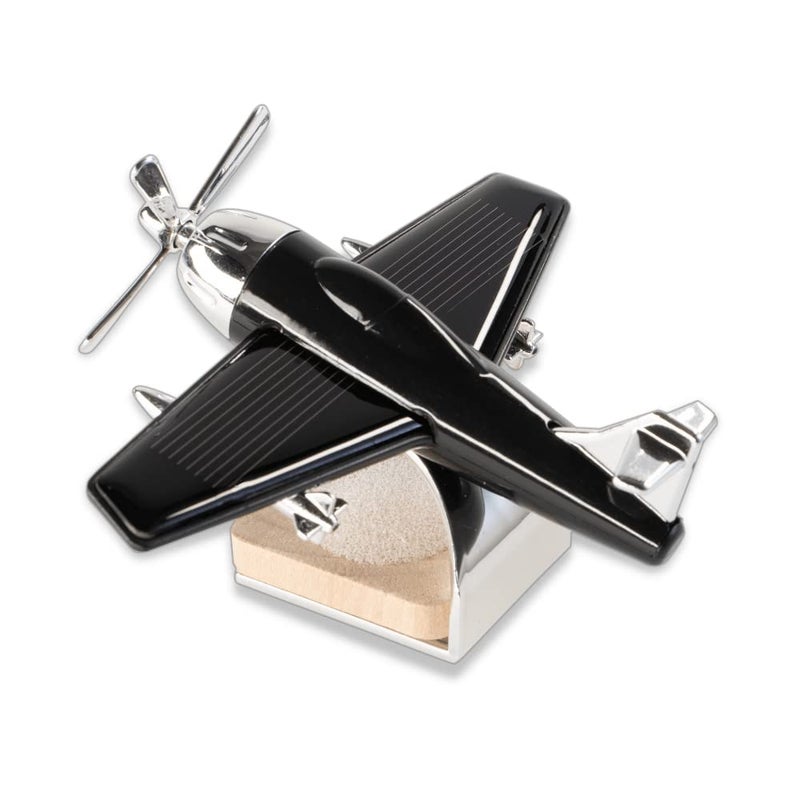PROODOS Car Accessories Solar Car Perfumes And Fresheners For Dashboard | Solar Plane With Fragrance For Car (Black), Pod - Image 1