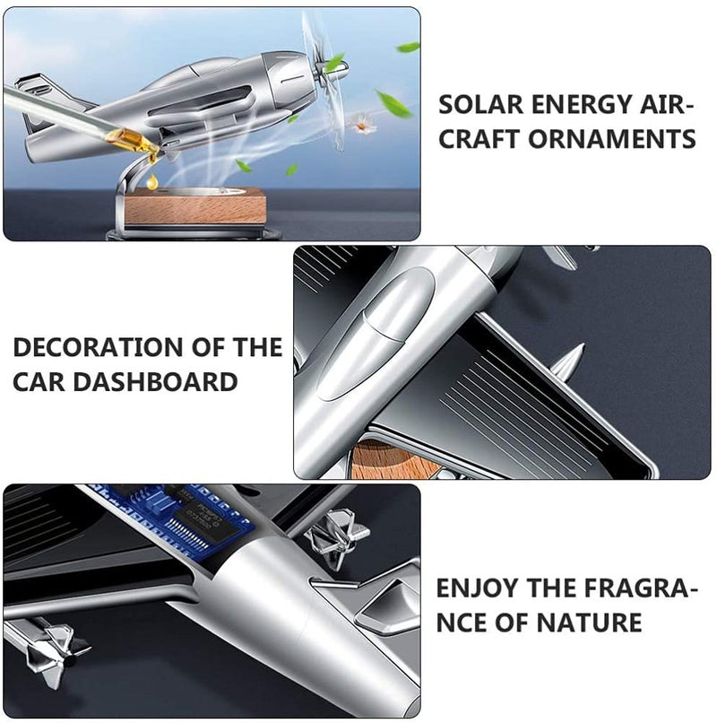 PROODOS Car Accessories Solar Car Perfumes And Fresheners For Dashboard | Solar Plane With Fragrance For Car (Black), Pod - Image 4