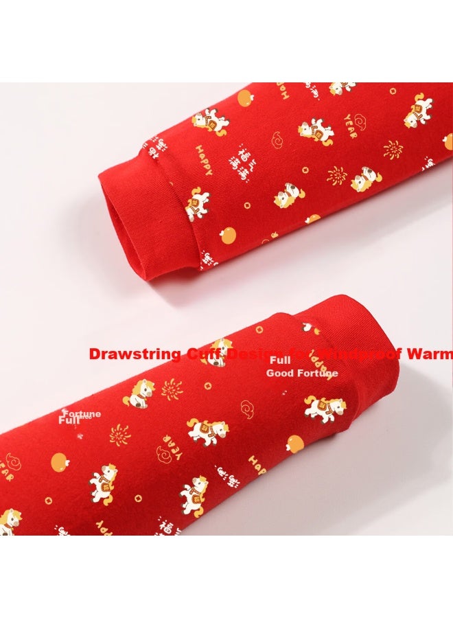Yuzhaolin Children's New Year Year Of The Horse Red Pure Cotton Warm Set Underwear Socks Chinese Style Gift Box - Image 3