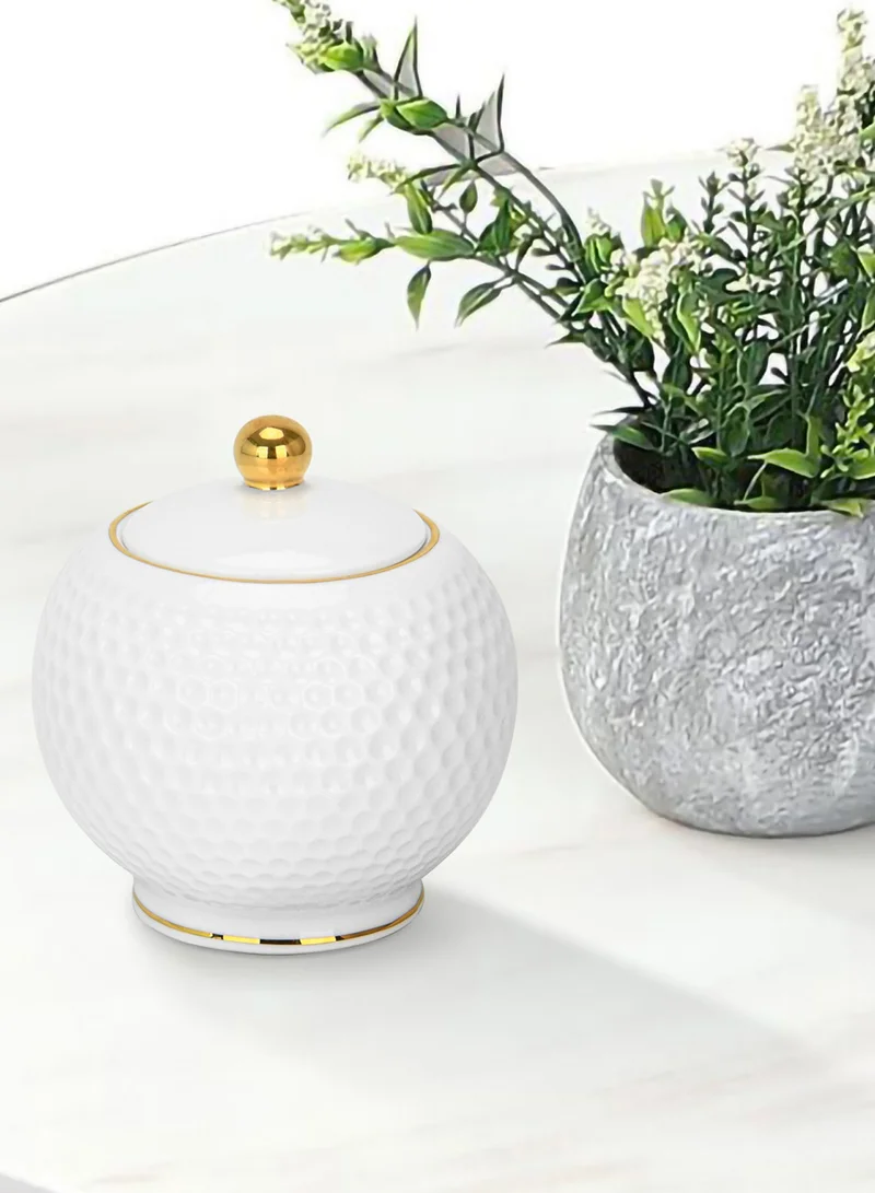 فيسمان Sugar Pot 260ml, Noemi Series Porcelain Sweetener Dispenser For Tea and Coffee, Durable, Storage Tank For Salt, Pepper And Spices, Seasoning Pot
